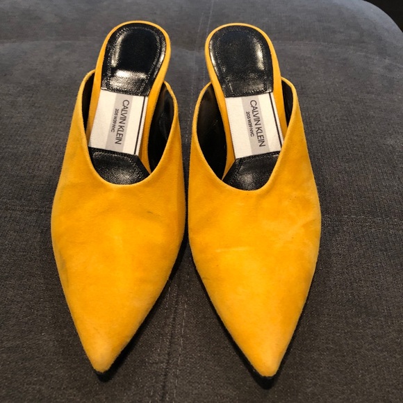 yellow calvin klein shoes